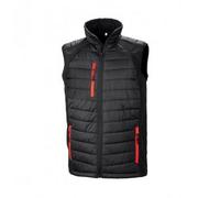 (3XL, Black/Red) Result Mens Black Compass Padded Soft Shell Gilet