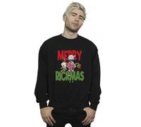 (3XL, Black) Rick And Morty Mens Merry Rickmas Sweatshirt