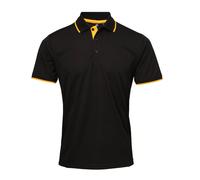 (3XL, Black/Sunflower) Premier Mens Coolchecker Contrast Pique Polo Shirt