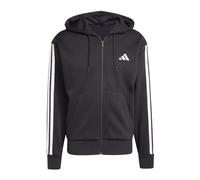 (3XL, Black/White) Adidas Mens 3S Cotton Blend Full Zip Hoodie