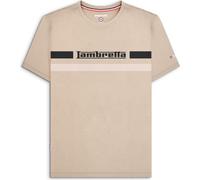 (3XL, Cashew) Lambretta Mens Chest Stripe Short Sleeve T-Shirt