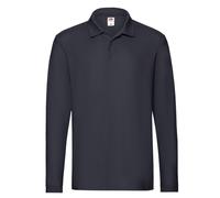 (3XL, Deep Navy) Fruit of the Loom Mens Premium Long-Sleeved Polo Shirt