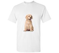 (3XL) Dog Gold Labrador Retriever Cute Baby Puppy Pet White Men T Shirt Tee Top