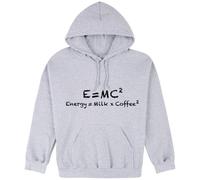 (3XL) E=mc2 Energy Milk Coffee Funny Einstein Grey Hooded Sweater Mens Hoodie