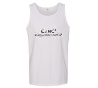 (3XL) E=mc2 Energy Milk Coffee Funny Einstein White Tank Top Singlet T Shirt Mens