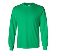(3XL, Irish Green) Gildan Mens Plain Crew Neck Ultra Cotton Long Sleeve T-Shirt