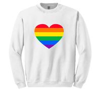 (3XL) LGBTQ Colourful Rainbow Gay Pride Love Heart Mens Sweater Jumper Sweatshirt