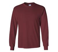 Gildan Men's Plain Crew Neck Ultra Cotton Long Sleeve T-Shirt in Maroon | Size: 3XL Gildan Maroon 3XL