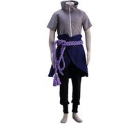 (3XL) Naruto Anime Uchiha Sasuke Costume 6 Generation Ninja Army Cosplay Halloween Party Outfit Set Gifts