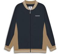 (3XL, Navy/Cashew/White) Lambretta Mens Vintage Track Bomber Jacket