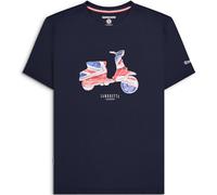 (3XL, Navy) Lambretta Mens Scooter Flag Short Sleeve Crew Neck Cotton T-Shirt Top Tee
