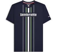 (3XL, Navy) Lambretta Mens Vertical Stripe Crew Neck Short Sleeve T-Shirt Tee Top