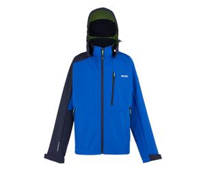 (3XL, Olympian Blue/Navy) Regatta Mens Hewitts X Colour Block Soft Shell Jacket