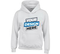 (3XL) Personalised Mens Custom Printed White Hoodie Hooded Sweatshirt Logo Printing