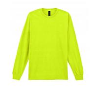 (3XL, Safety Green) Gildan Mens Plain Crew Neck Ultra Cotton Long Sleeve T-Shirt