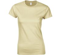 (3XL, Sand) Gildan Ladies Soft Style Short Sleeve T-Shirt