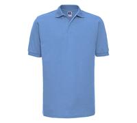 (3XL, Sky Blue) Russell Mens Ripple Collar & Cuff Short Sleeve Polo Shirt