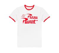 Vanilla Underground Toy Story 'Pizza Planet Ringer' Men's Short Sleeve T-Shirt in White