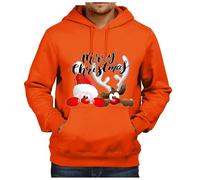 3XL Ugly Christmas Sweater 1/4 Zip Pullover Mens Lightweight Graphic t Shirt Fall Jackets for Men with Hood Tactical Jacket Running Hoodie Mens Thermal Jumper Wax Jacket (Orange, XL)