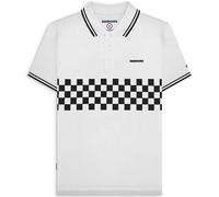 (3XL, White/Black) Lambretta Mens Two Toned Tipped Short Sleeve Checked Polo Shirt Top Tee