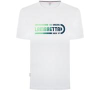 (3XL, White) Lambretta Mens Fade Logo Retro Crew Neck Short Sleeve T-Shirt Tee Top