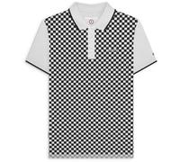 (3XL, White) Lambretta Mens Two Tone All Over Print Short Sleeve Polo Shirt Top