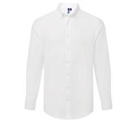 (3XL, White) Premier Mens Supreme Oxford Long-Sleeved Formal Shirt