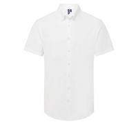 (3XL, White) Premier Mens Supreme Oxford Short-Sleeved Formal Shirt