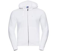 (3XL, White) Russell Mens Authentic Full Zip Hooded Sweatshirt / Hoodie