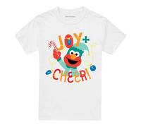 (3XL, White) Sesame Street Womens/Ladies Joy And Cheer With Elmo Christmas T-Shirt