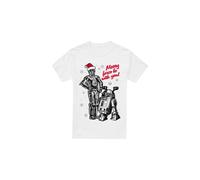 (3XL, White) Star Wars Mens Merry Christmas Droids T-Shirt