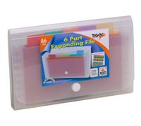 3XRainbow A6 6 Pocket Expanding File Folders Multicoloured Pockets