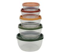 (3xRound Sets) 5-Piece Plastic Food Storage Set with Airtight Lids