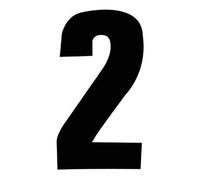 3XSelf Adhesive Wheelie Bin Numbers 17cm - 2 - Black