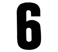 3XSelf Adhesive Wheelie Bin Numbers 17cm - 6 - Black