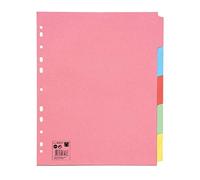 3XSubject Dividers Multipunched Manilla Board 5-Part Extra Wide A4 Assorted