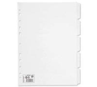 3XSubject Dividers Multipunched Manilla Card 5-Part A4 White [Pack 10]