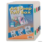 3xTiger A4 Deep Tuff Box A4 Storage box file with clips hold stationery a4 files, sheets