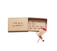 3XU Cute Love Card - Anniversary Cards - Handmade Valentine Gift box- Surprise Gift for Her/for Him - I love you Matchbox card (Will you be my valentine)
