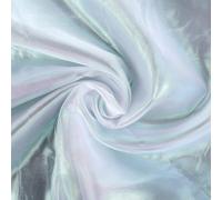 3Yard Organza Fabric 59 Inch Sheer Iridescent Fabric Wide Rainbow Tulle Holographic Fabric Gradient Organza Fabric for Dress Stage Show Wedding Photography Background Party DIY Supplies(Magic White)