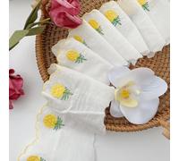 3yards White Scalloped Cotton Lace Trim 8cm Wide Soft Embroidery lace Ribbons for DIY Sewing Crafts Pillow Blankets Clothes Embellishment (Pineapple Pattern)