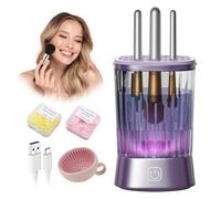 4.0 Upgrade Brush Cleaner Make Up 9000 RPM Ultra Power Motor 4.0 Double Cleaning Performance: Electric Make Up Brush Cleaner for Makeup Brushes of All Sizes, Star Purple