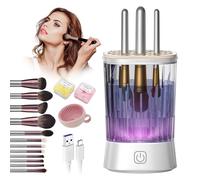 4.0 Upgrade Brush Cleaner Make Up 9000 RPM Ultra Power Motor 4.0 Double Cleaning Performance: Electric Make Up Brush Cleaner for Makeup Brushes of All Sizes, White Colour