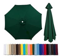 4.0m/3.5m/3.0m/2.7m/2.5m/2.3m/2m Umbrella Replacement Parasol Canopy, 6/8 Ribs Sun Umbrella Replacement Cloth Umbrella Cover Standby For Patio/Beach/Backyard Parasol Fabric Canopy Cover Ink Green