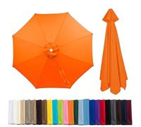 4.0m/3.5m/3.0m/2.7m/2.5m/2.3m/2m Umbrella Replacement Parasol Canopy, 6/8 Ribs Sun Umbrella Replacement Cloth Umbrella Cover Standby For Patio/Beach/Backyard Parasol Fabric Canopy Cover Orange Color