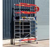 Trade Master Pro® Aluminium Scaffold Tower | Heavy Duty| Height Adjustable | Folding Base Unit | 230 KG Load Capacity | Easy Assembly | EN1004 Certified | 4m Working Height