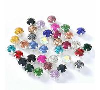 4.0mm-8mm Glitter Glass Sewing Rhinestones with Sliver Base Round Crystal Strass Stones for Diamond Jewellery Clothes DIY-Mixed Color 01-5mm-200pcs