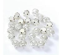 4.0mm-8mm Glitter Glass Sewing Rhinestones with Sliver Base Round Crystal Strass Stones for Diamond Jewellery Clothes diy-White-8mm-50pcs