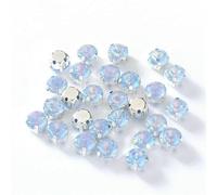 4.0mm-8mm Glitter Glass Sewing Rhinestones with Sliver Base Round Crystal Strass Stones for Diamond Jewellery Clothes DIY-Jelly Sapphire-6mm-100pcs