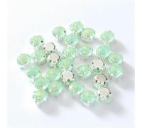 4.0mm-8mm Glitter Glass Sewing Rhinestones with Sliver Base Round Crystal Strass Stones for Diamond Jewellery Clothes DIY-Jelly Lt.Peridot-8mm-50pcs